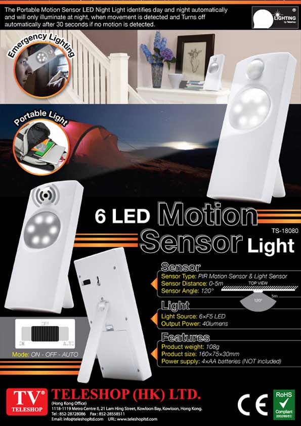 6 LED Motion Sensor Light