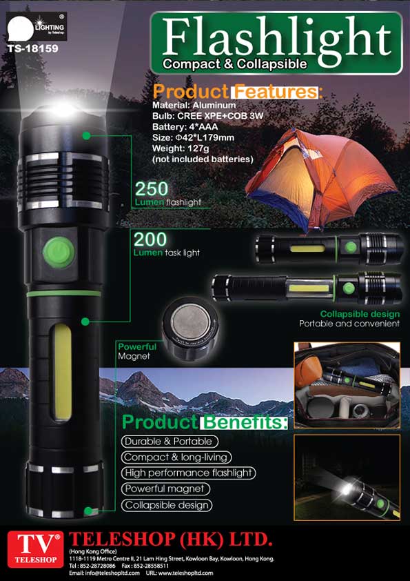 Flashlight Compact and Collapsible